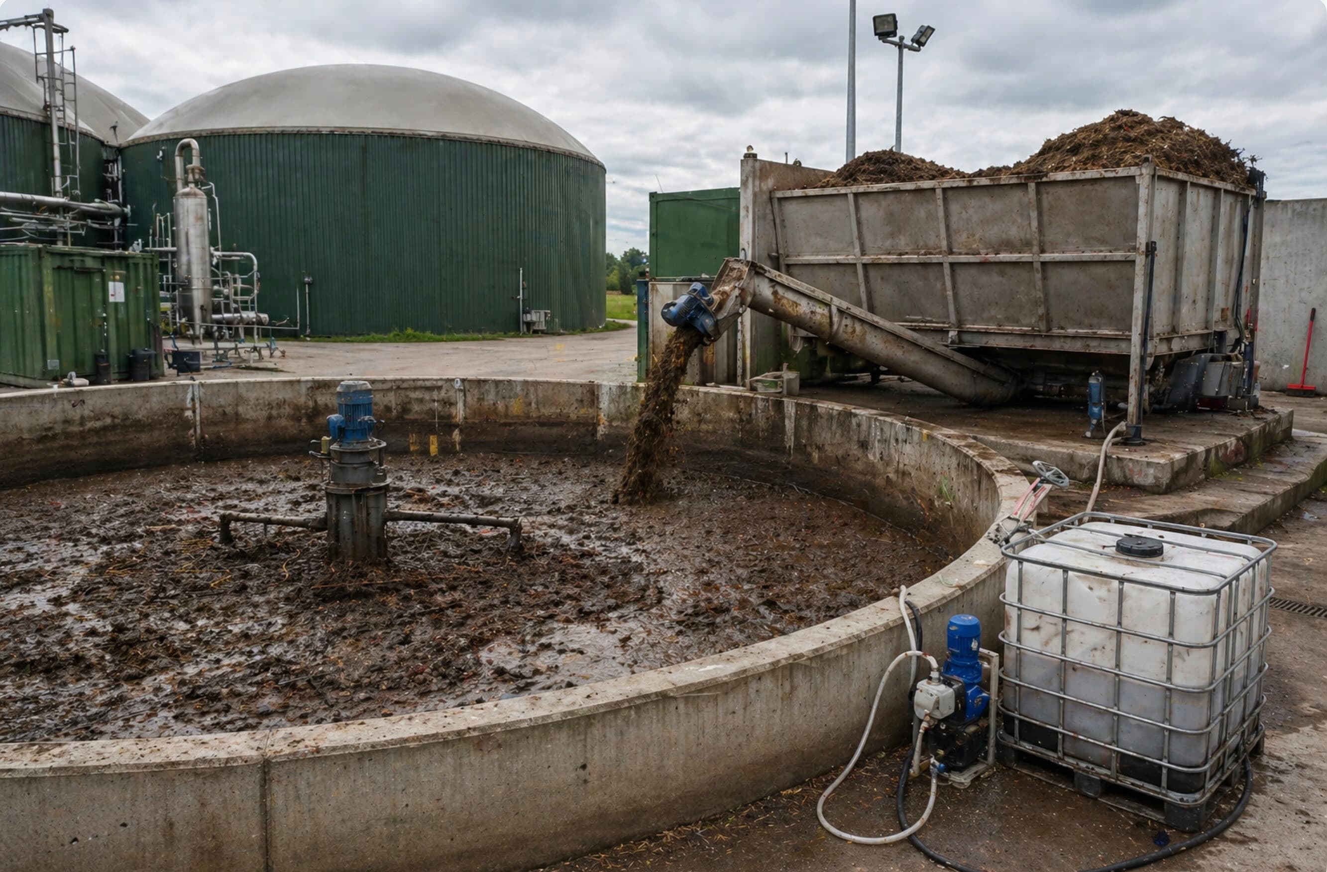 Injection Enviro-Chem METHA dans une fosse de prémélange de méthanisation