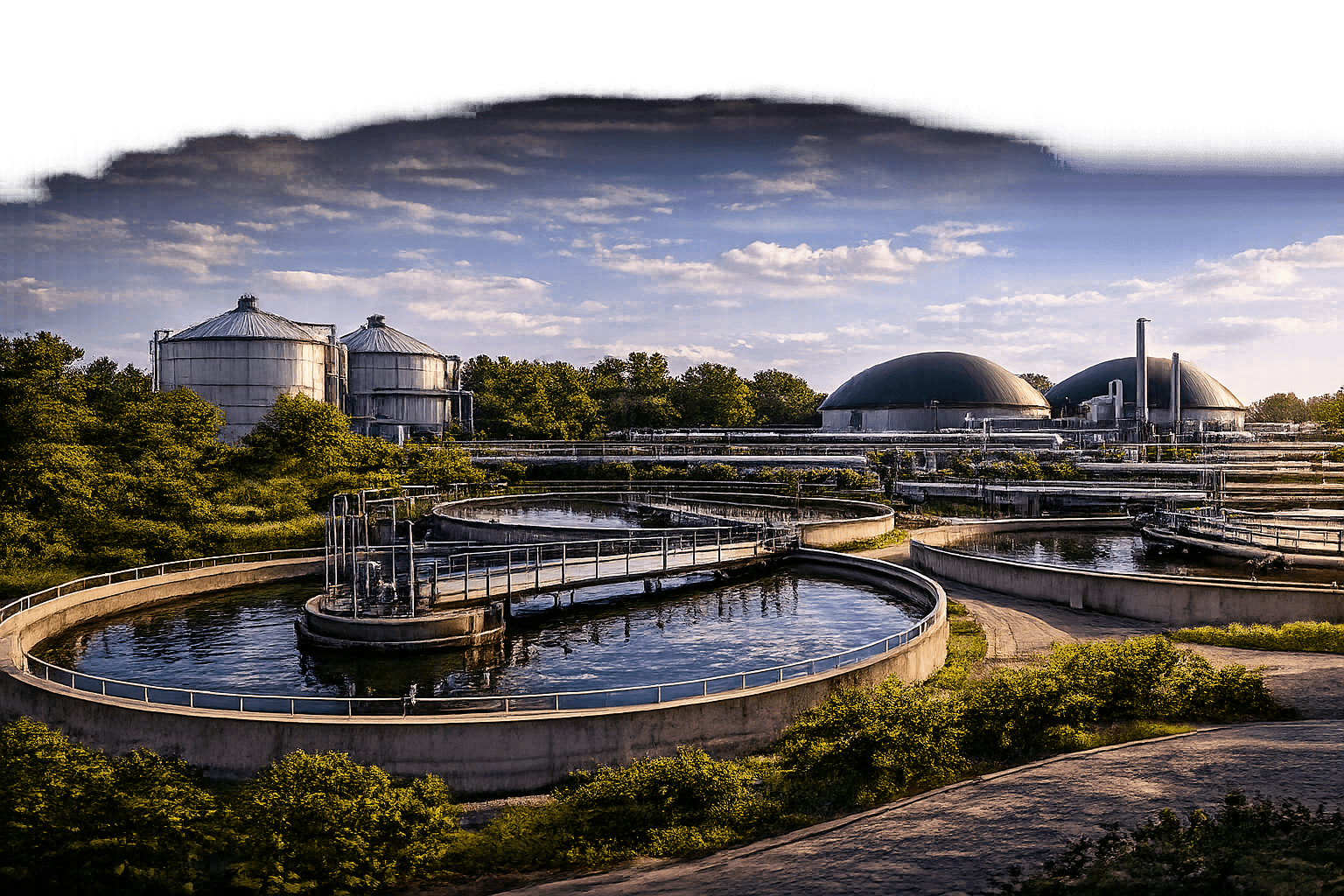 Station d'épuration industrielle — contrôle du H₂S et des odeurs