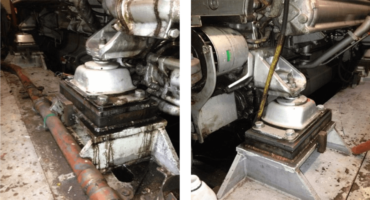 Avant/après nettoyage moteur maritime avec Oilgon